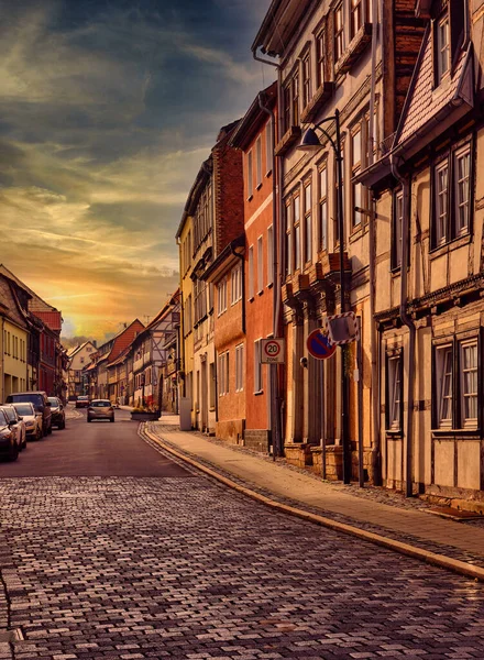 Άποψη Της Παλιάς Πόλης Της Ευρώπης Στο Όμορφο Φως Βράδυ — Φωτογραφία Αρχείου