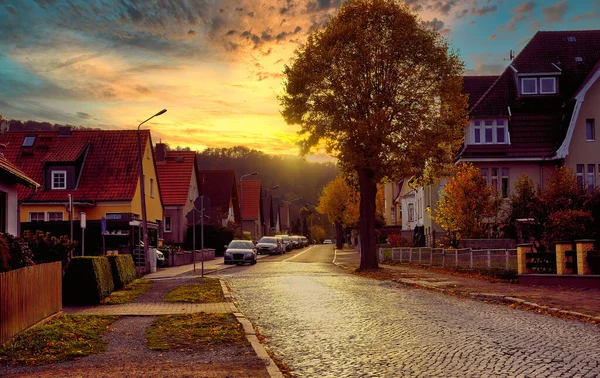 View Old Town Europe Beautiful Evening Light Sunset Germany — Stock fotografie