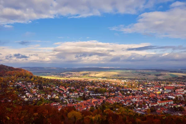 Houses River City Bleicherode Germany View Top German Little City — Foto Stock