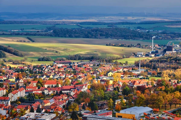 Houses River City Bleicherode Germany View Top German Little City — Foto Stock