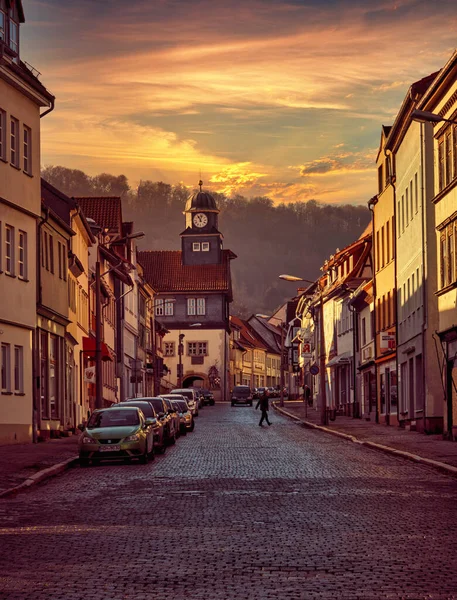 Října2021 Německo Pohled Staré Město Evropě Krásného Večerního Světla Při — Stock fotografie