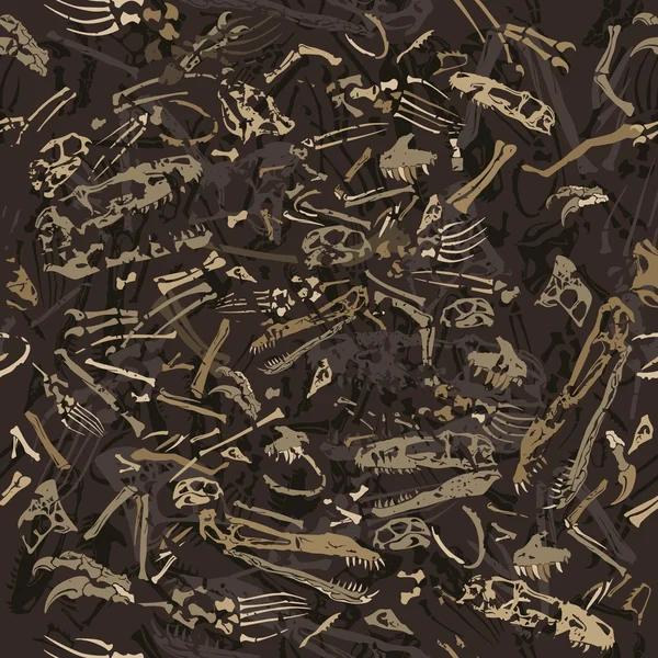 Seamless dinosaur bones pattern — Stock Vector
