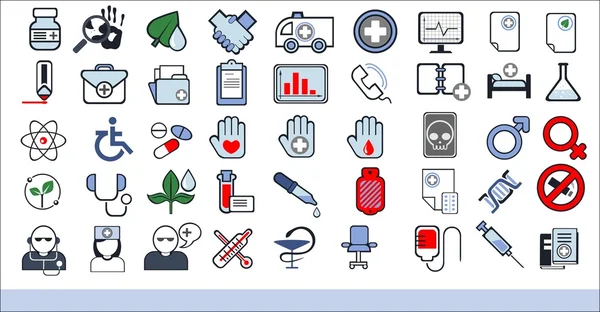 45 ícones médicos — Vetor de Stock