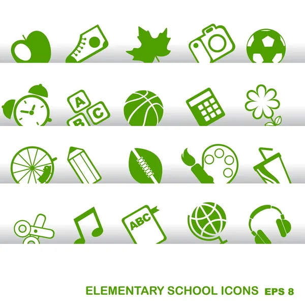 Education Icons, basics, elementary school — Stock Vector