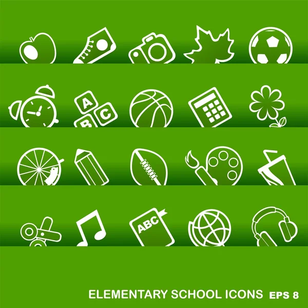 Education Icons, basics, elementary school — Stock Vector