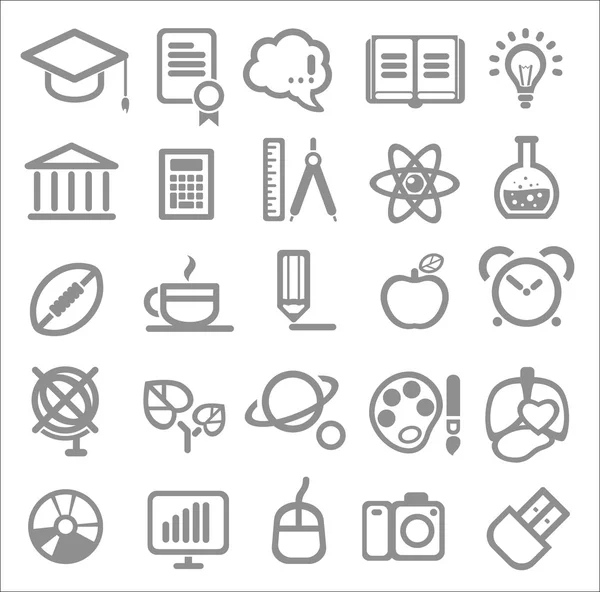 25 school en college pictogrammen — Stockvector