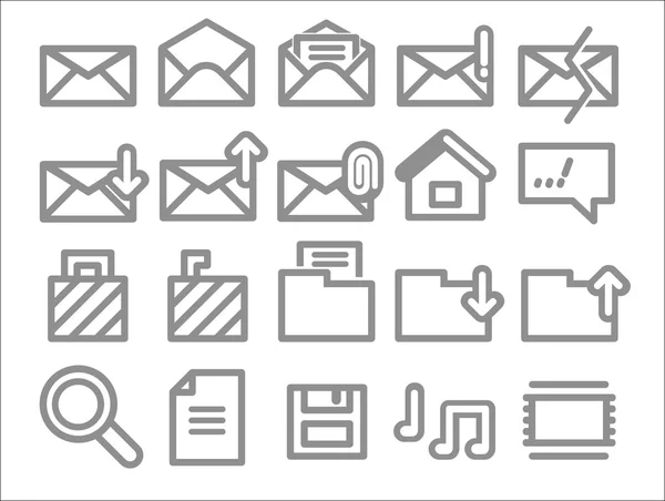 Envelope, folder, web vector icons — Stock Vector