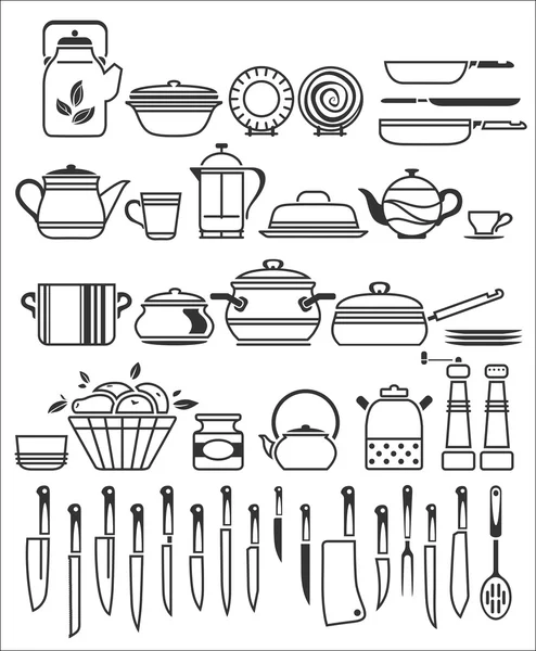 Outils et ustensiles de cuisine. Illustration vectorielle — Image vectorielle