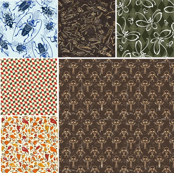 Seamless patterns collection — Stock Vector