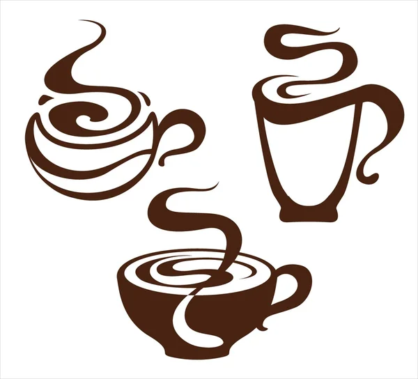 Icone della tazza di caffè, illustrazione vettoriale — Vettoriale Stock