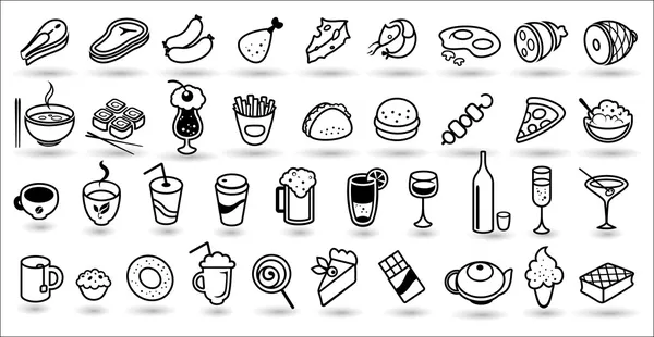 Food icons vector collection — Stock Illustration Food icons vector collection Royalty Free Stock Vectors