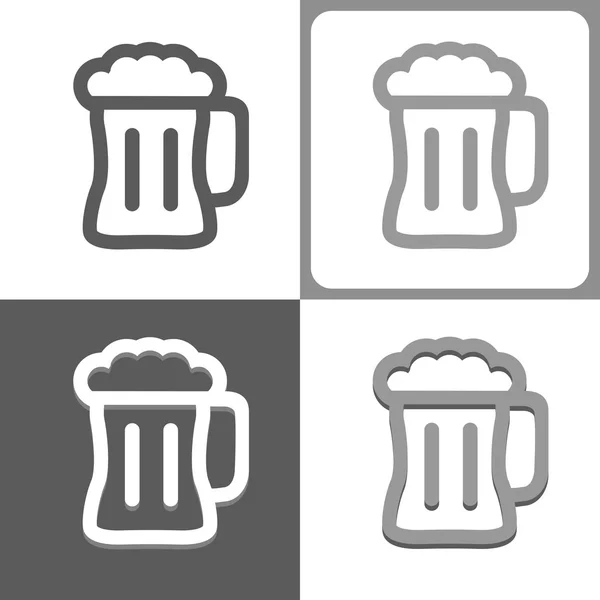 Taza de cerveza Vector icono — Archivo Imágenes Vectoriales