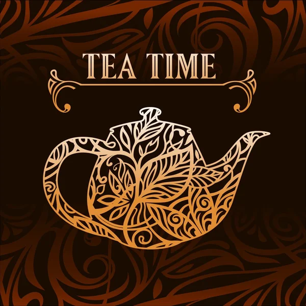 Tea time vector template — Stock Vector