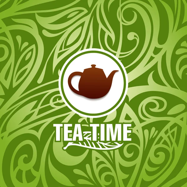 Tea time vector template — Stock Vector