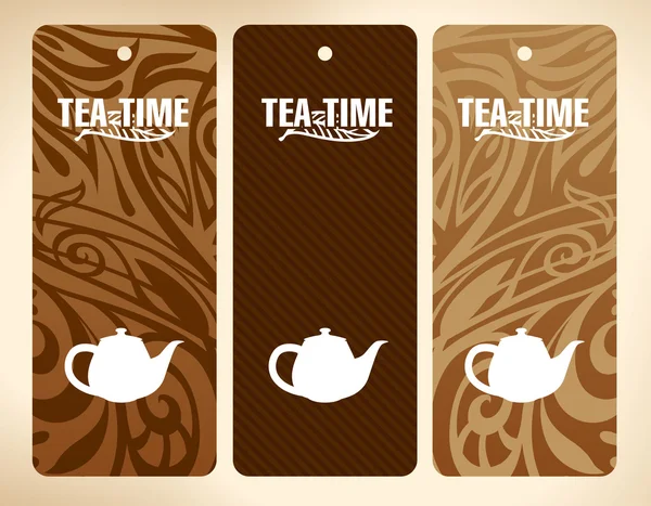 Tea time vector banners — Stock Vector