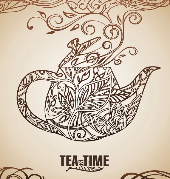 お茶の時間ベクトル テンプレート — ストックベクタ