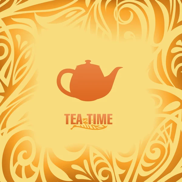 Tea time vector template — Stock Vector