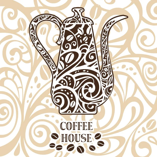 Kaffe bakgrund, vektor illustration — Stock vektor