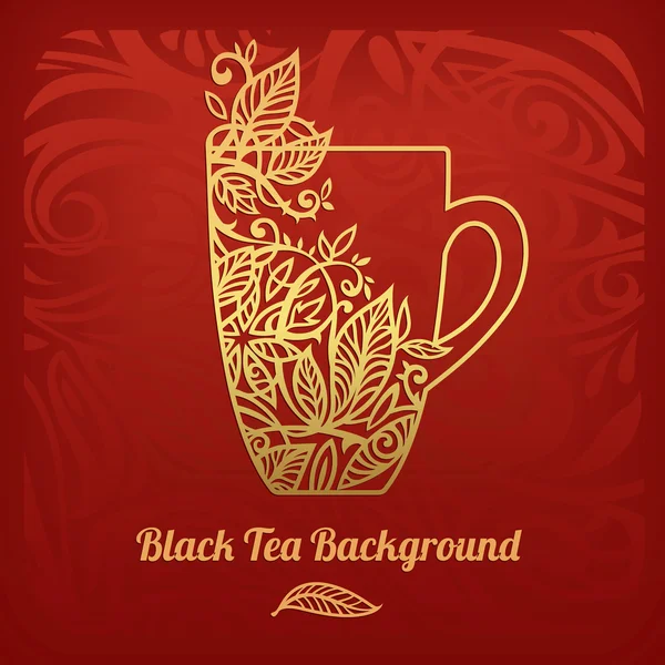 Fondo de té, ilustración vectorial — Vector de stock