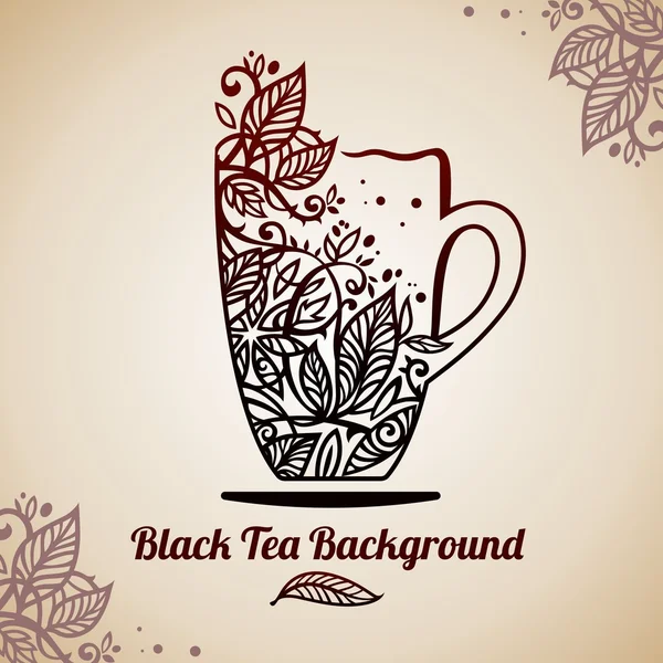 Tea background, vector illustration — Stock Vector