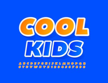 Renkli vektör logosu Havalı Çocuklar. Parlak Turuncu Yazıtipi. Modern Alfabe Harfleri ve Sayıları