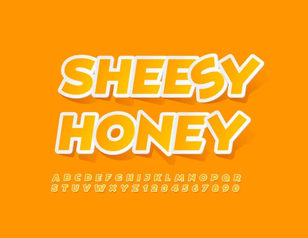 Vector Kreativer Sign Sheesy Honey Moderne Gelbe Schrift Künstlerisches Alphabet — Stockvektor