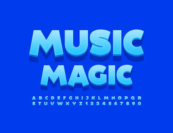 Vector Kreative Emblem Musik Magie Bright Blue Font Buchstaben Und — Stockvektor