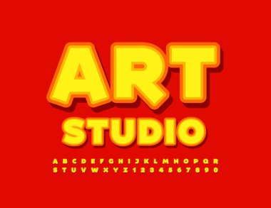 Alfabe Harfleri ve Sayıları ile parlak sanat atölyesini yönlendir. Yaratıcı modern Yazıtipi