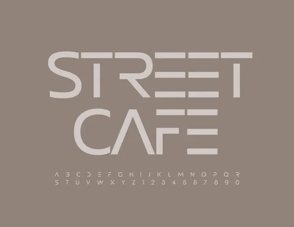 Vector Stilvolles Promo Street Cafe Futuristische Abstrakte Schrift Minimalistische Buchstaben — Stockvektor