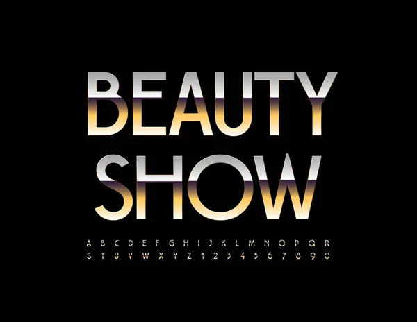 Vector Lujo Emblema Beauty Show Elegante Fuente Oro Chic Alfabeto — Archivo Imágenes Vectoriales