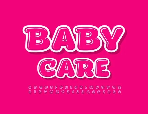 Vektor Ljus Fana Baby Care Font För Barn Söta Alfabetet — Stock vektor