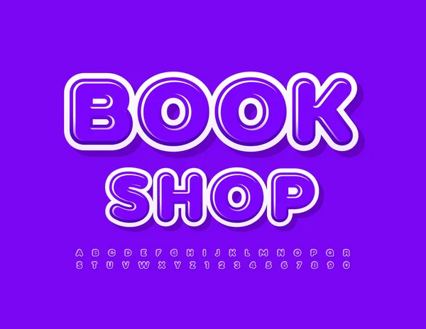 Vector Stylish Logo Book Shop Trendy Creative Font Artistic Alphabet — Stock Vector