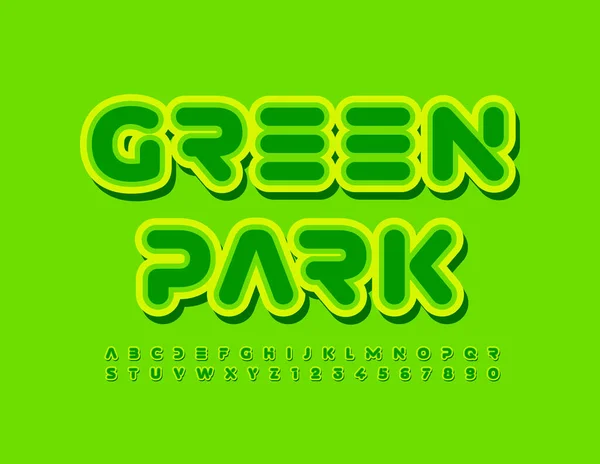 Vector Stijlvolle Emblem Green Park Origineel Helder Lettertype Artistieke Alfabetische — Stockvector