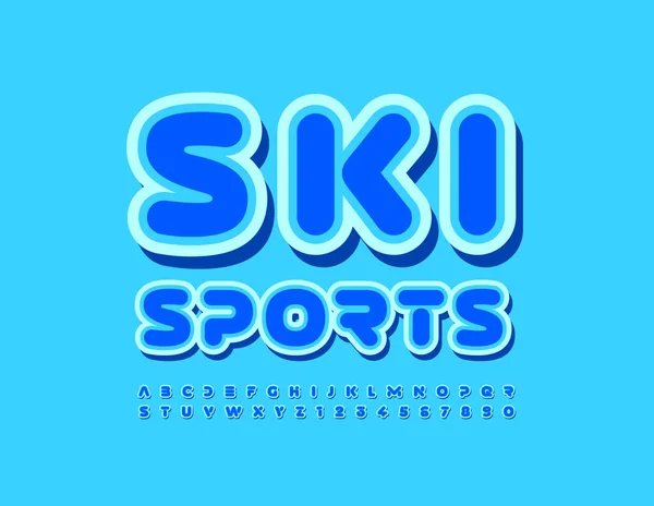 Bandiera Moderna Vettoriale Ski Sports Con Blue Font Stile Astratto — Vettoriale Stock