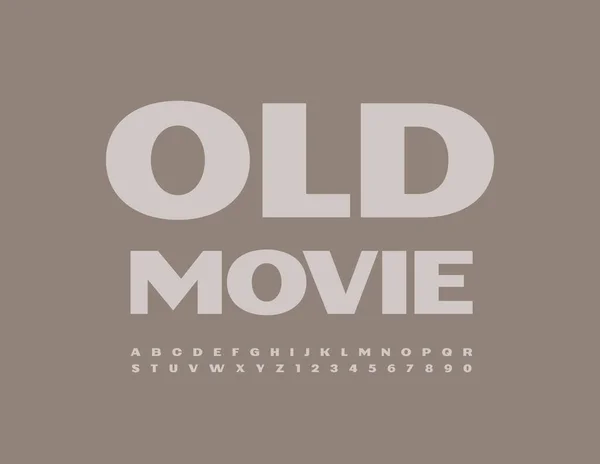 Векторный Шикарный Постер Old Movie Простым Шрифтом Набор Модных Алфавитных — стоковый вектор