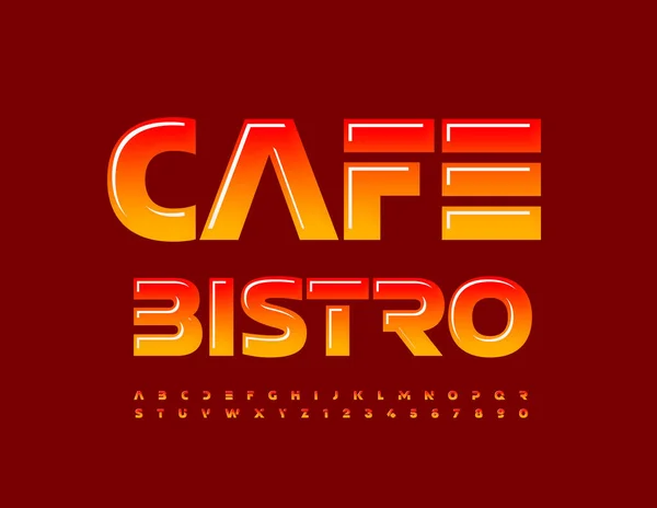 Vector Artistic Logo Cafe Bistro Creative Bright Alphabet Letters Numbers — Stockvektor