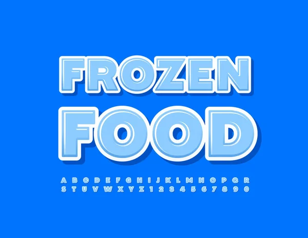 Vector Creativo Emblema Alimentos Congelados Modern Glossy Font Letras Números — Archivo Imágenes Vectoriales