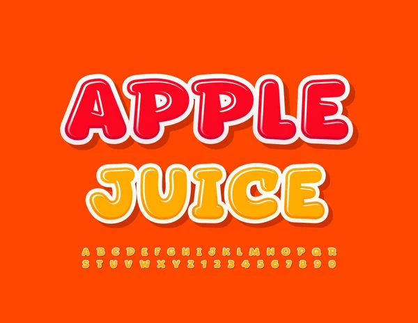 Vektor Színes Jel Apple Juice Modern Yellow Font Kreatív Ábécé — Stock Vector