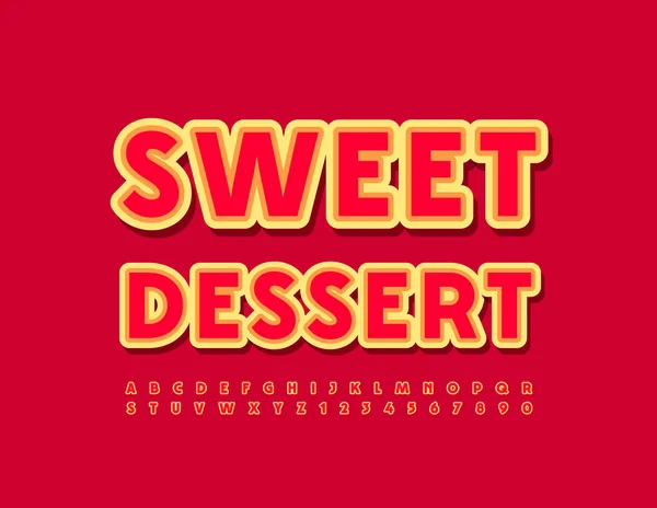 Vector Firmenlogo Süßes Dessert Helle Schrift Moderne Buchstaben Und Zahlen — Stockvektor