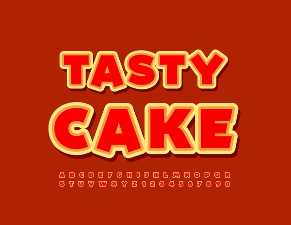 Vector Creativo Logo Tasty Cake Fuente Moda Roja Letras Números — Archivo Imágenes Vectoriales