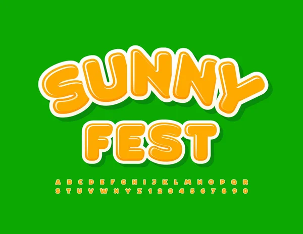 Vector Buntes Banner Sunny Fest Niedliche Verspielte Schrift Set Aus — Stockvektor