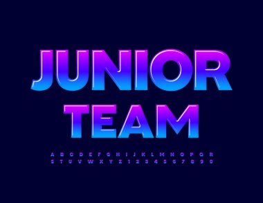 Vektör ışıltılı işaret Genç Takım. Moda Yazıtipi. Yaratıcı Alfabe Harfleri ve Sayıları Ayarlandı.