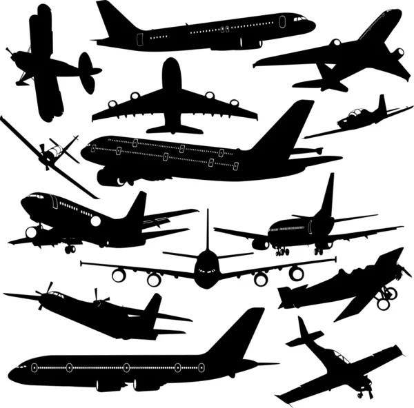 Airplane collection — Stock Vector