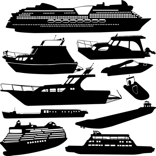 船舶运输集合kolekce dopravy lodí — Stockový vektor