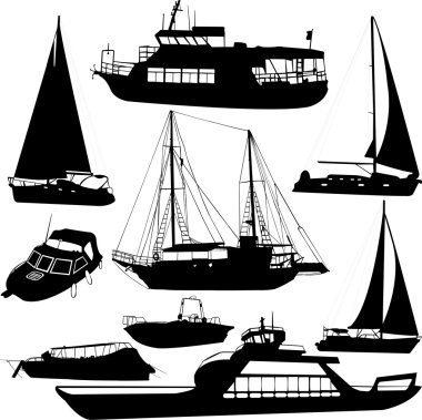 tekneler silhouettes