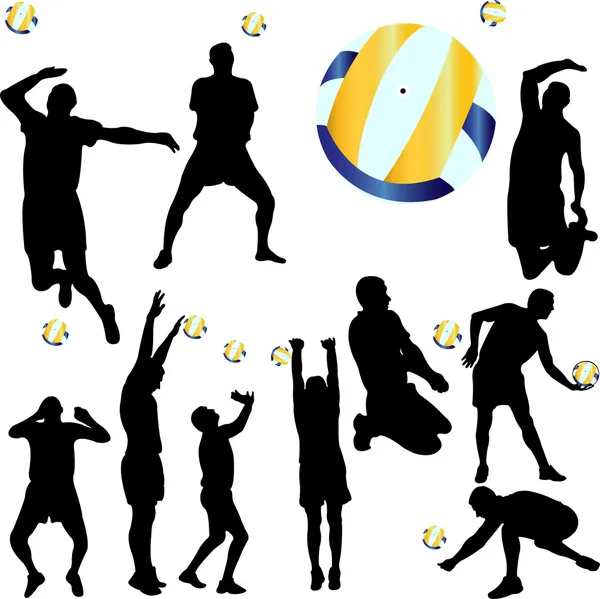 Jugador de voleibol — Vector de stock