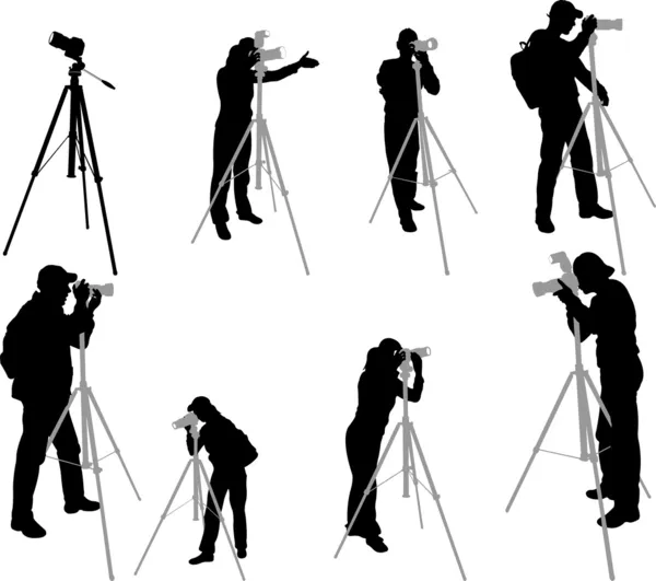 Fotografen silhouetten Vectorbeelden