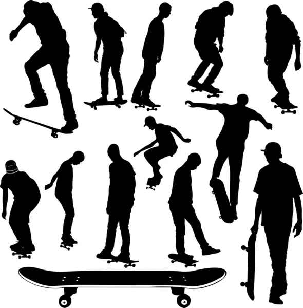 Skateboarders collection — Stock Vector