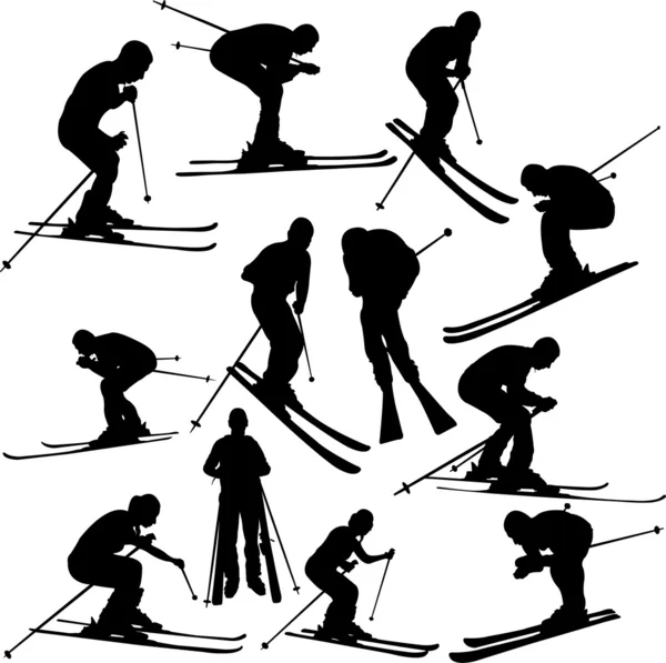 Skiën collectie Rechtenvrije Stockillustraties