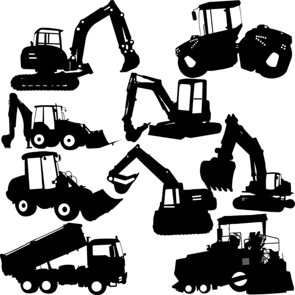 Excavator silhouette — Stock Vector